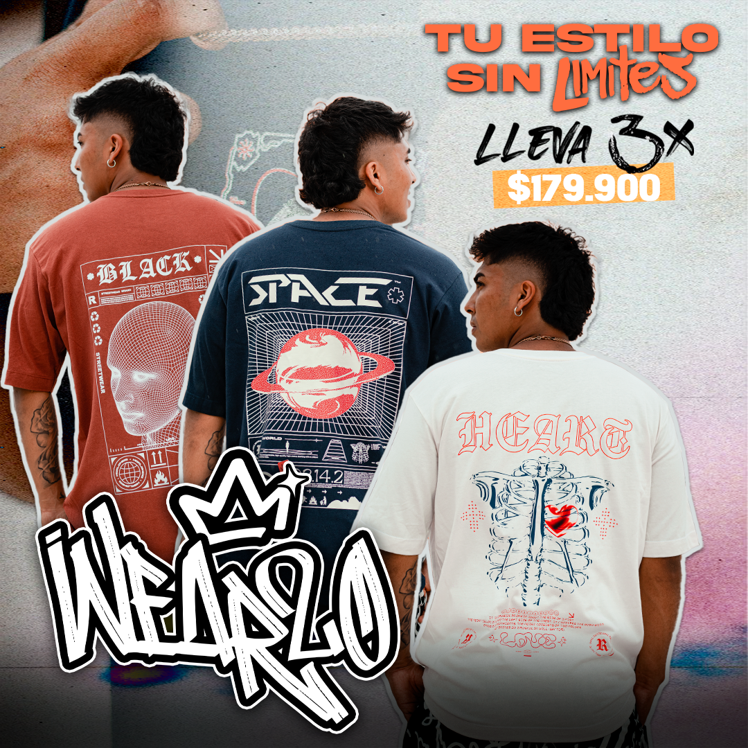 Oferta de 3 unidades Black + Space + Heart